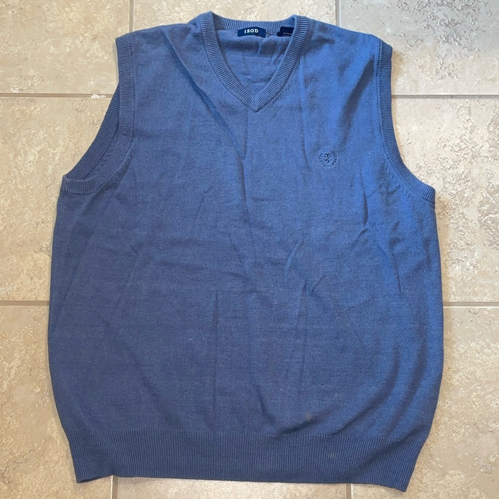 blue v neck sweater vest
